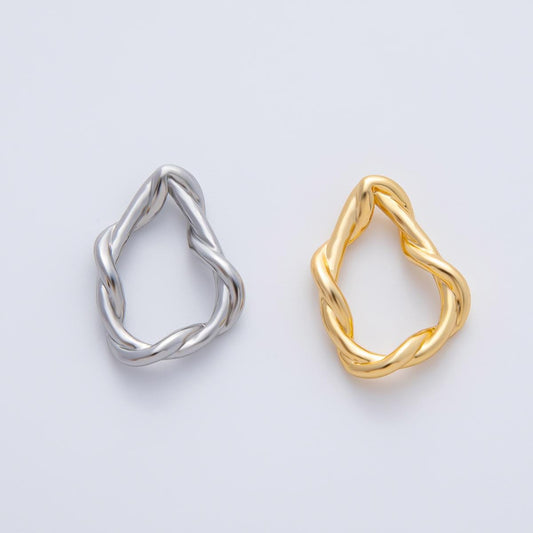 18K Gold Filled 20mm Geometric Irregular Knot Finding in Gold & Silver | Z1456