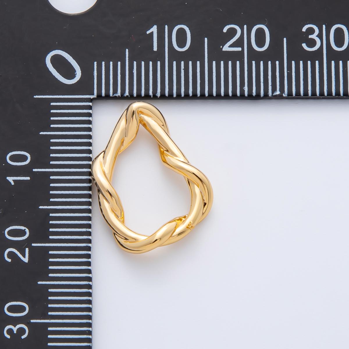 18K Gold Filled 20mm Geometric Irregular Knot Finding in Gold & Silver | Z1456
