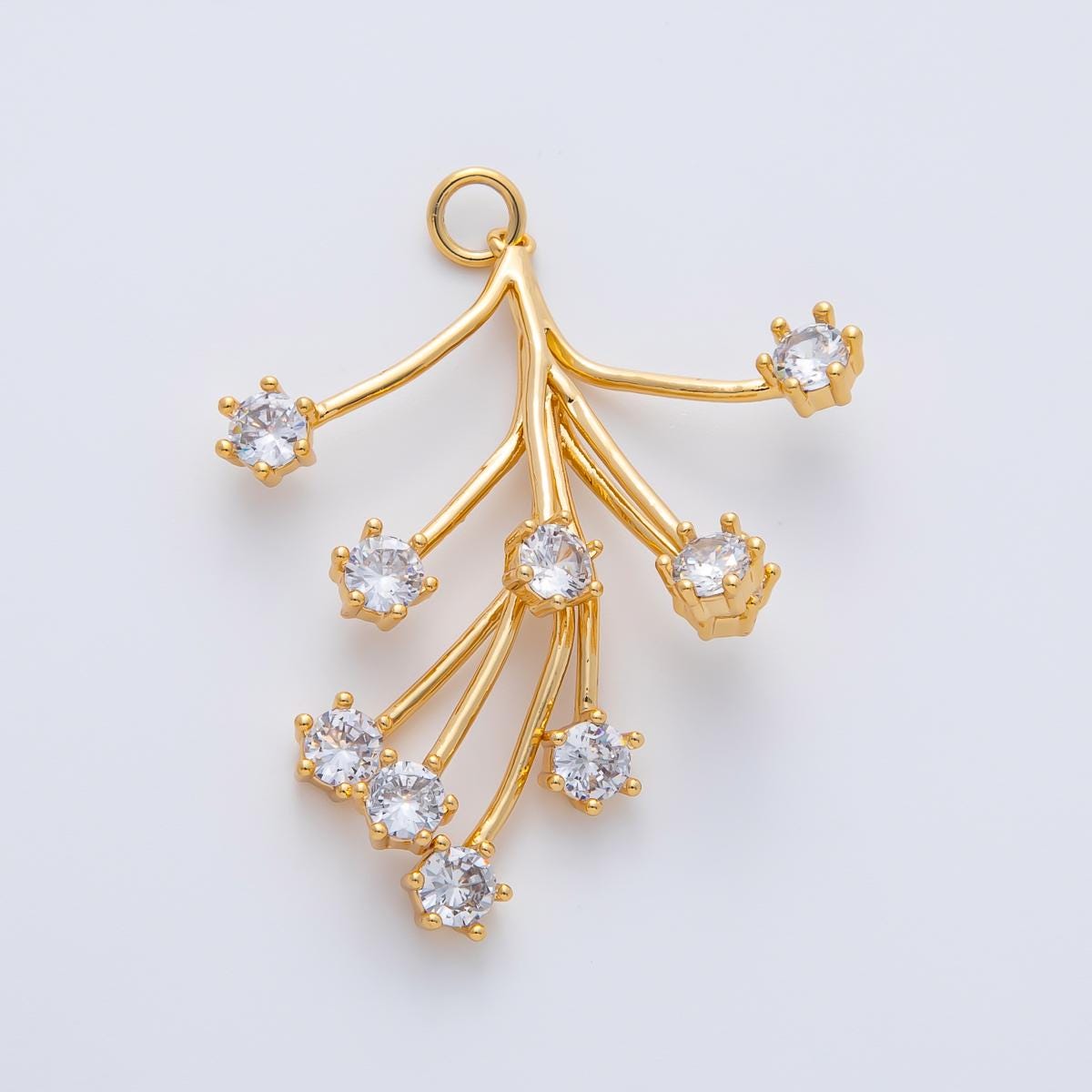 18K Gold Filled 40mm Clear CZ Flower Fireworks Charm | AF1410