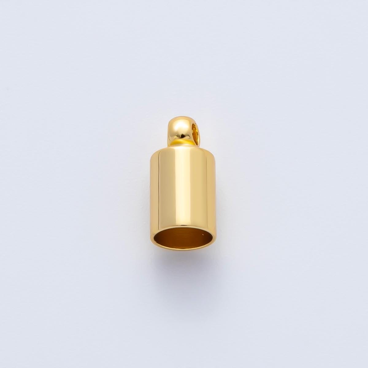 18K Gold Filled 3mm Barrel Tube End Cap Loop Finding by 6 Pieces / Set | Z1439