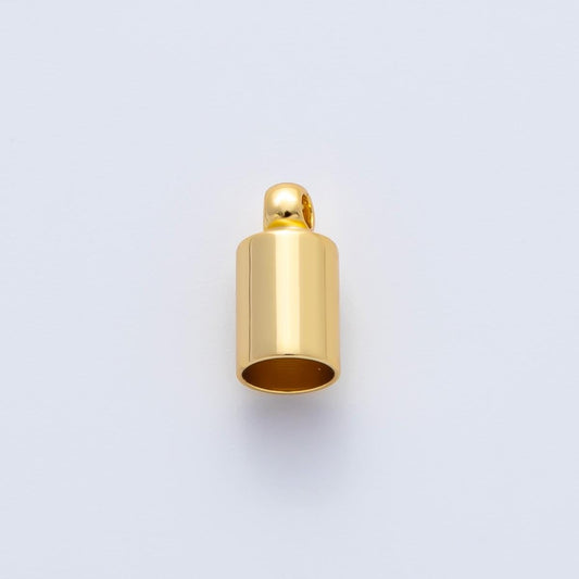 18K Gold Filled 3mm Barrel Tube End Cap Loop Finding by 6 Pieces / Set | Z1439
