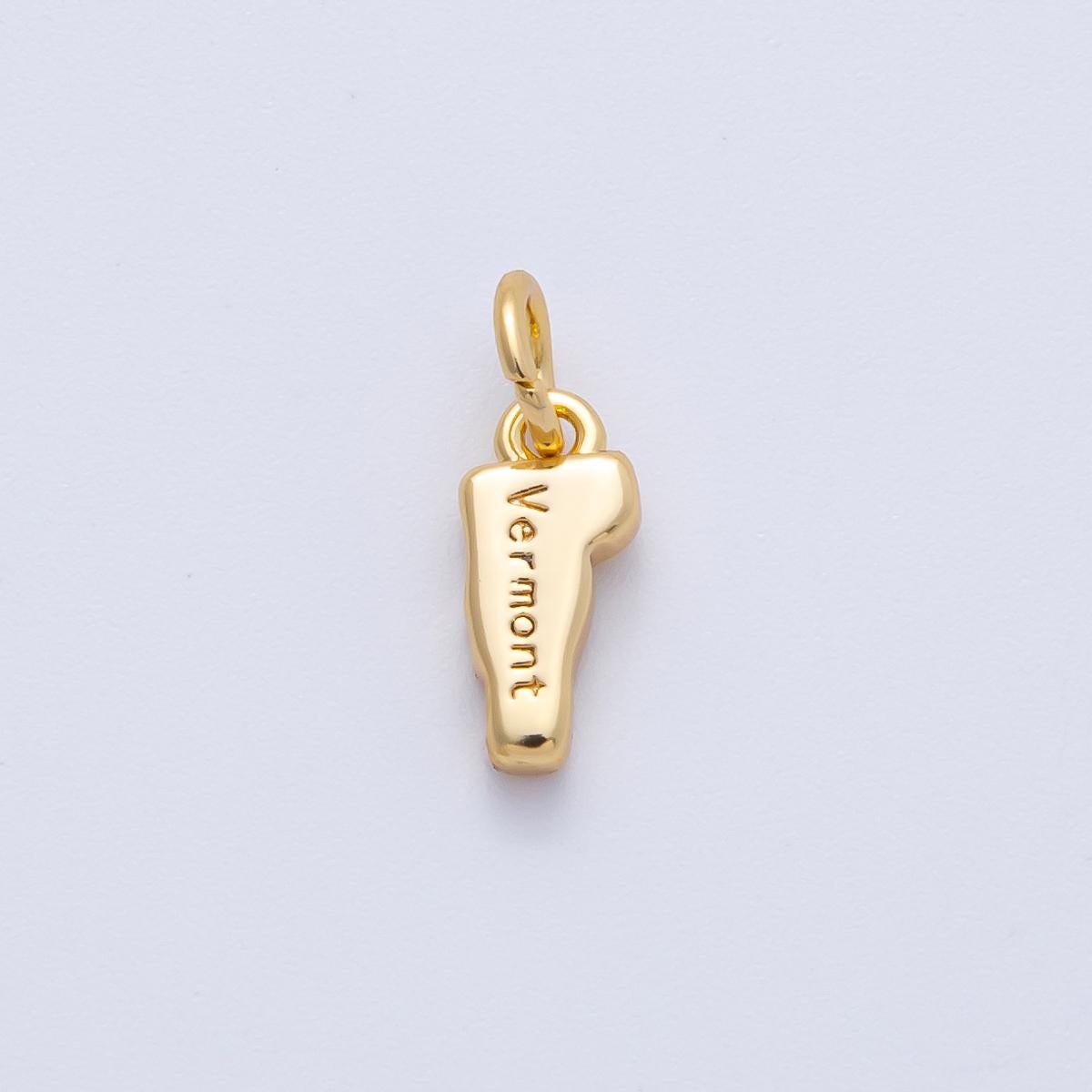 18K Gold Filled United States of America Individual State Map Charm in Gold for Necklaces Minimalist Jewelry Making Supplies | AK064