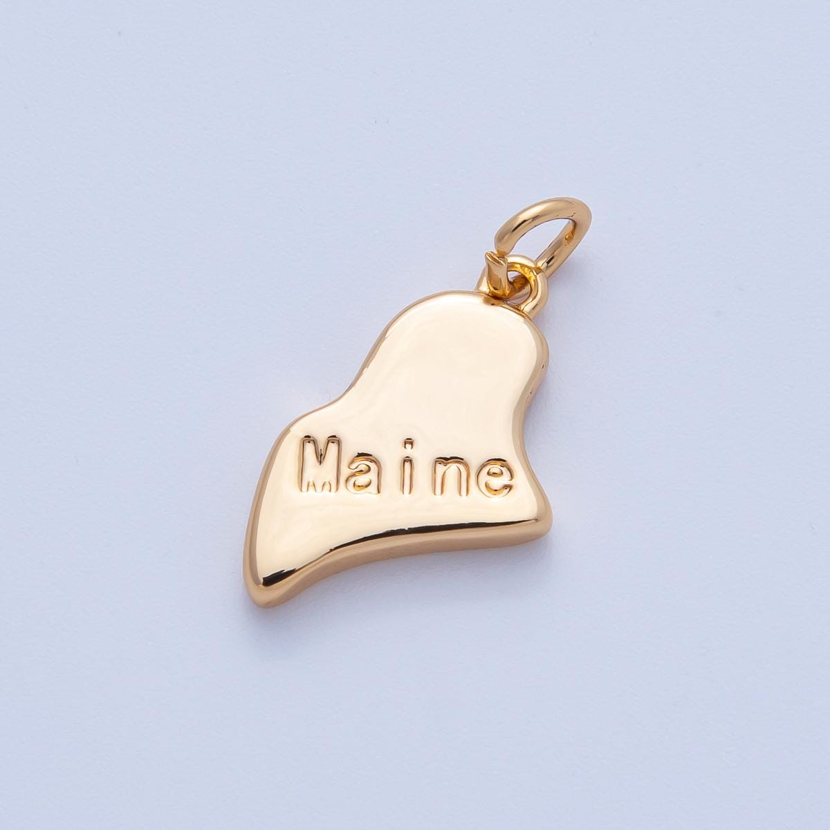 18K Gold Filled United States of America Individual State Map Charm in Gold for Necklaces Minimalist Jewelry Making Supplies | AK064