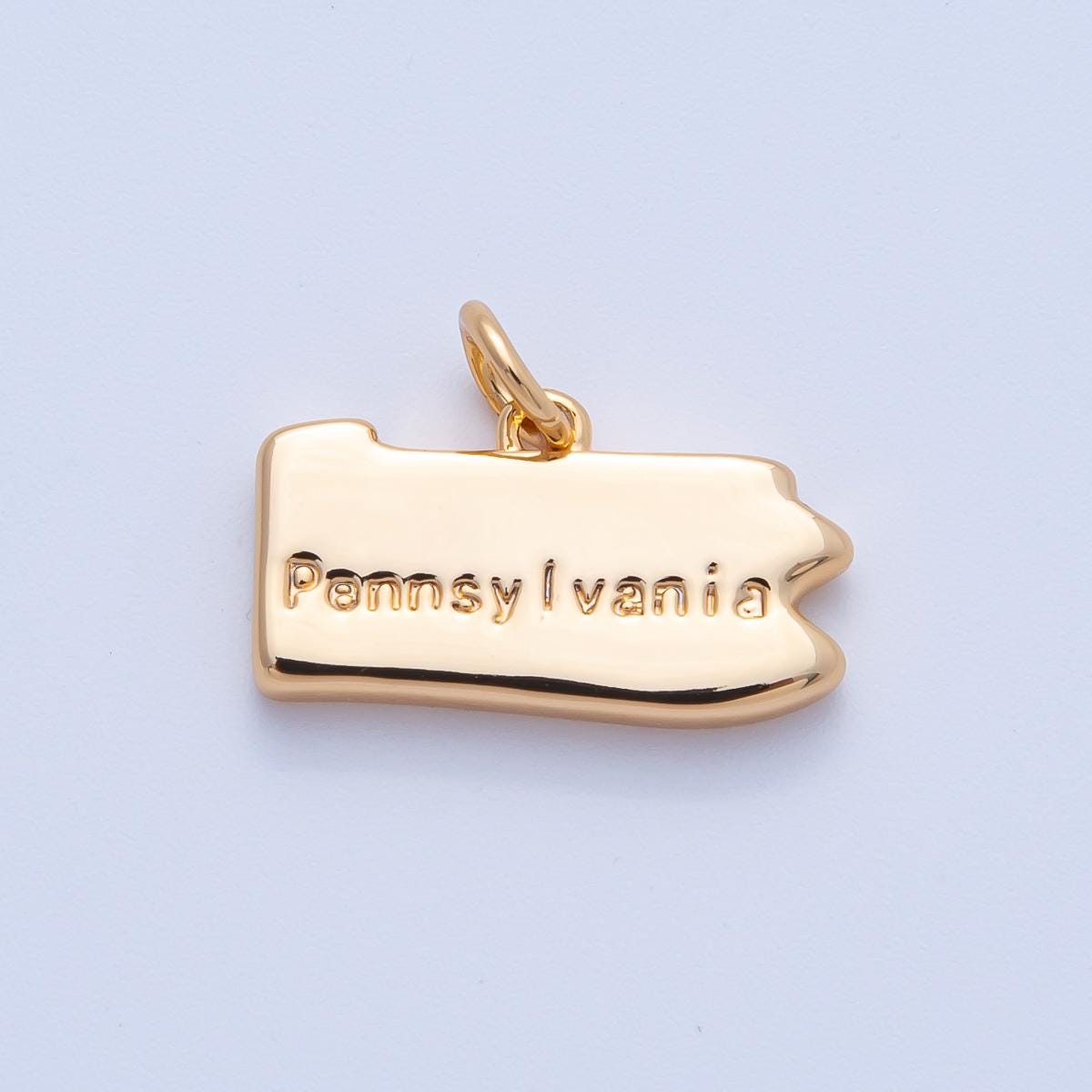 18K Gold Filled United States of America Individual State Map Charm in Gold for Necklaces Minimalist Jewelry Making Supplies | AK064