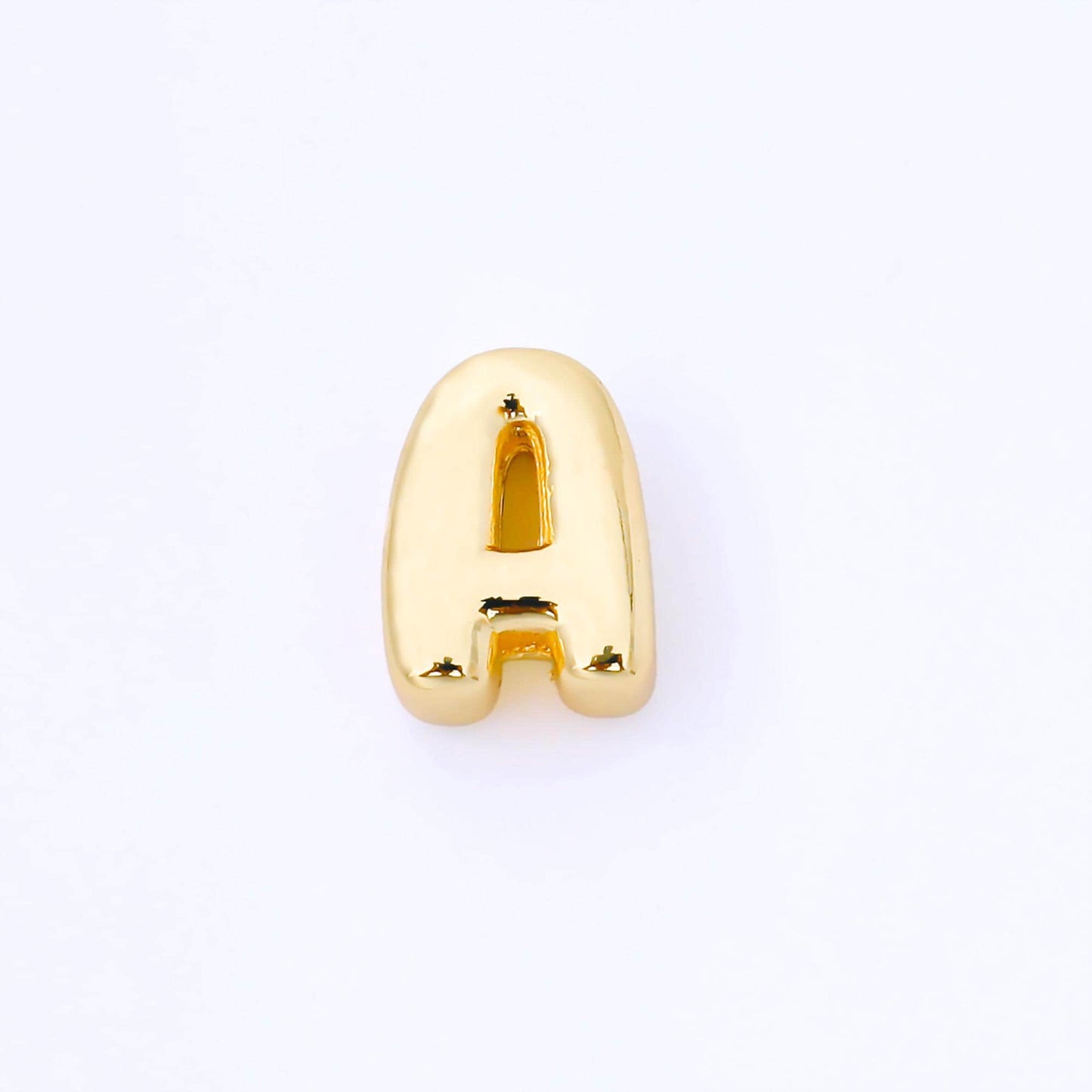 24K Gold Filled 15mm Personalized Chubby Bubble Initial Letter Alphabet Bead A~Z (select 26 Letter) Alphabet | AF079 - AF091