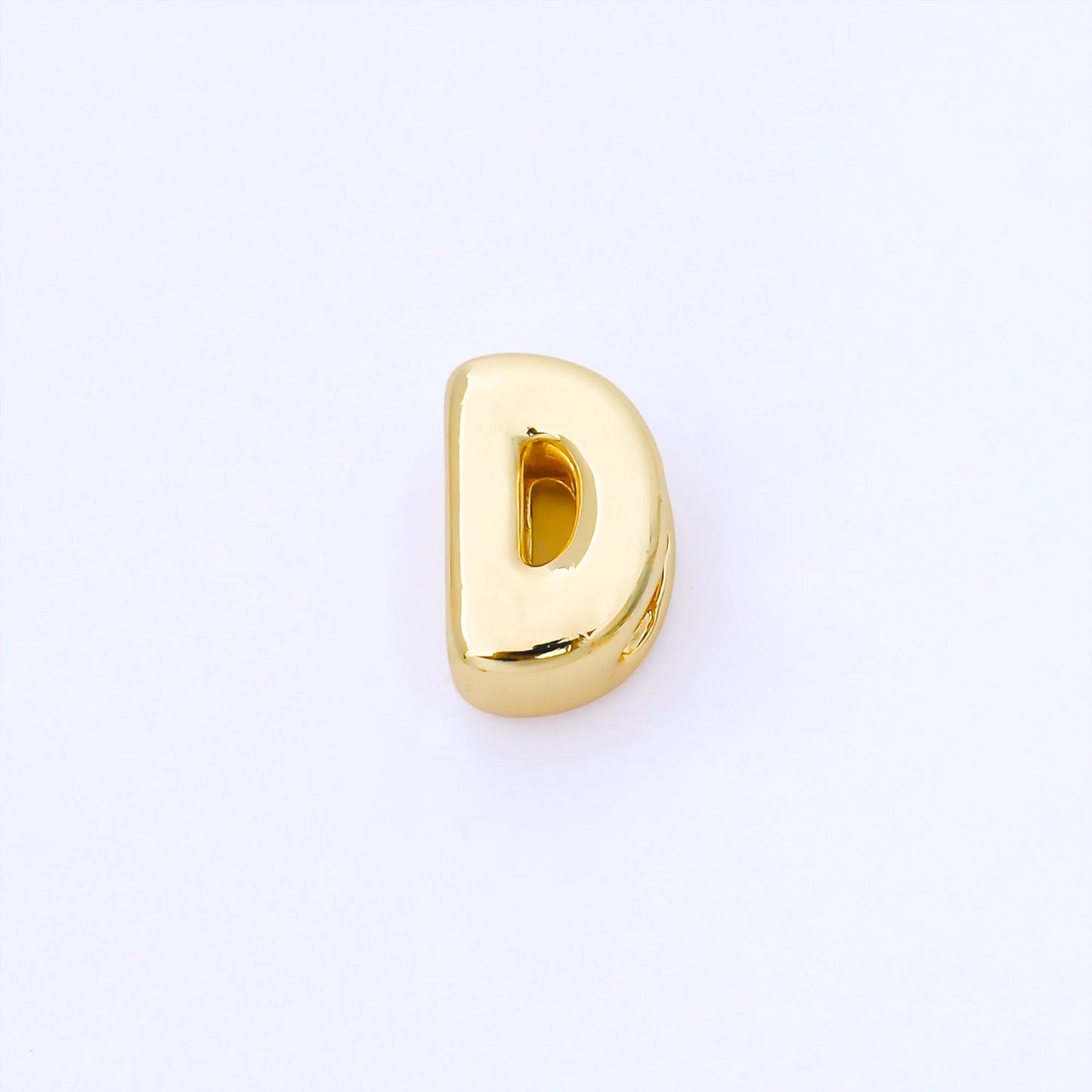 24K Gold Filled 15mm Personalized Chubby Bubble Initial Letter Alphabet Bead A~Z (select 26 Letter) Alphabet | AF079 - AF091