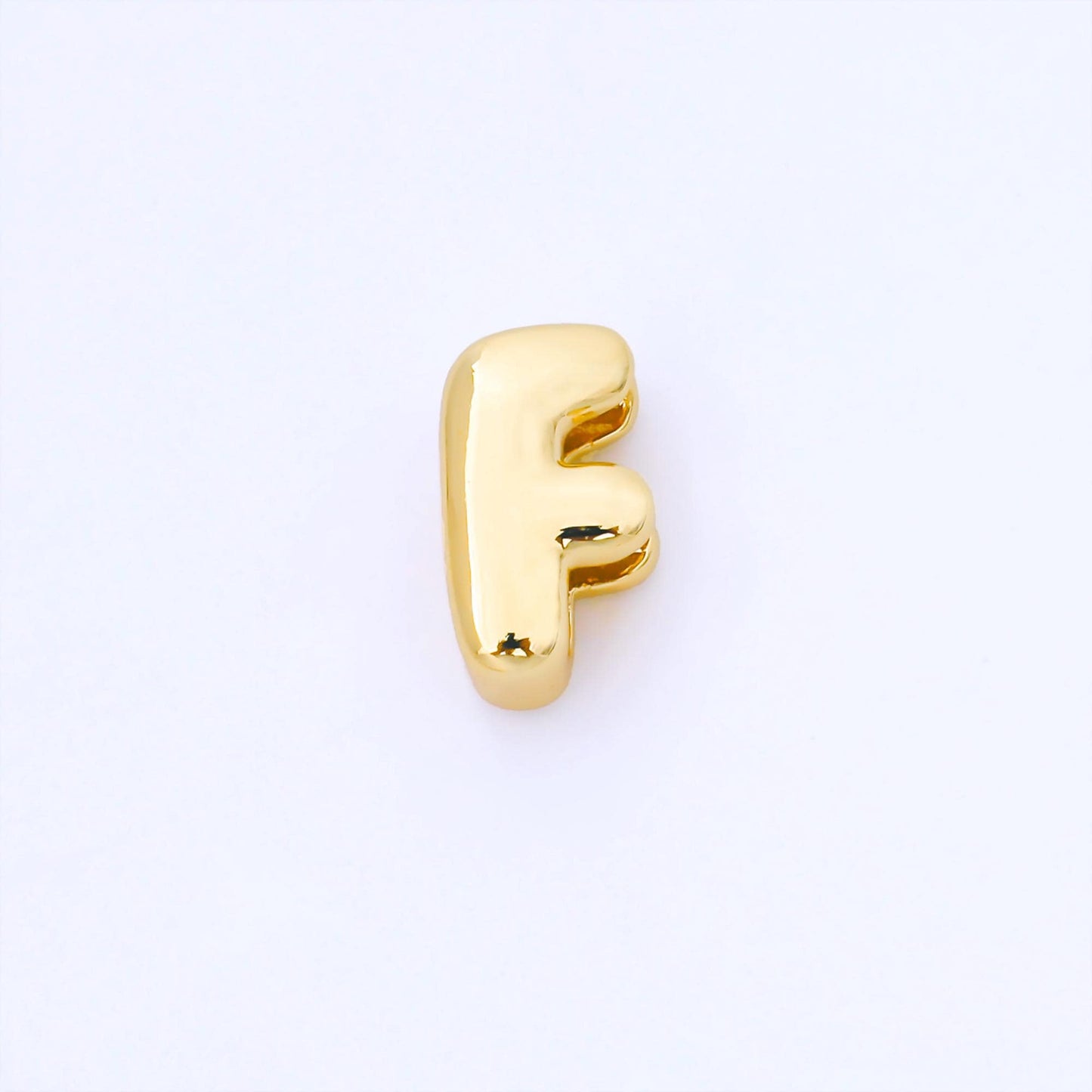 24K Gold Filled 15mm Personalized Chubby Bubble Initial Letter Alphabet Bead A~Z (select 26 Letter) Alphabet | AF079 - AF091