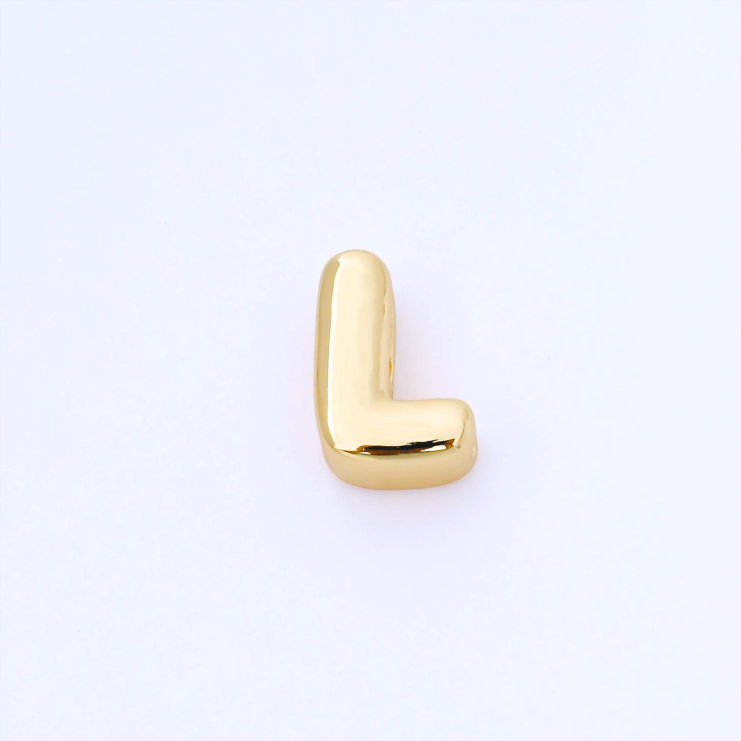 24K Gold Filled 15mm Personalized Chubby Bubble Initial Letter Alphabet Bead A~Z (select 26 Letter) Alphabet | AF079 - AF091