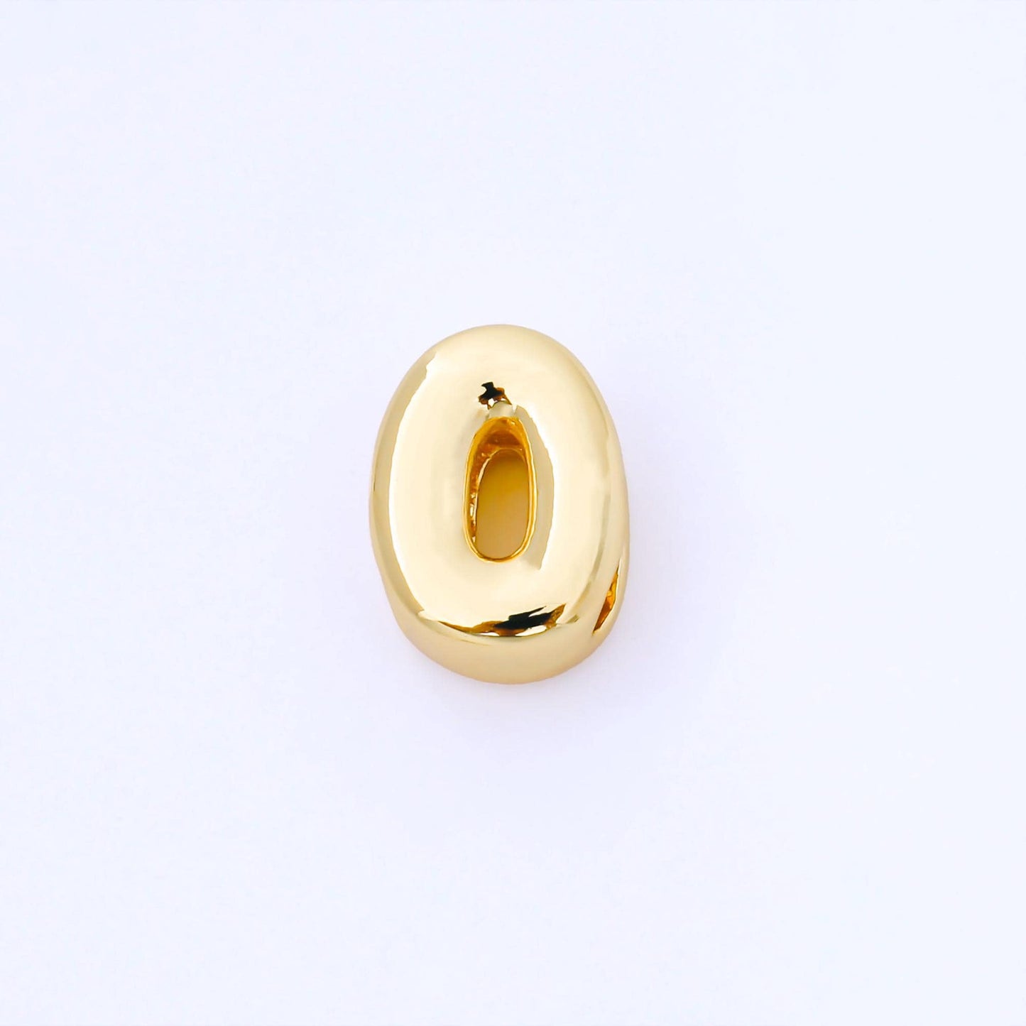 24K Gold Filled 15mm Personalized Chubby Bubble Initial Letter Alphabet Bead A~Z (select 26 Letter) Alphabet | AF079 - AF091