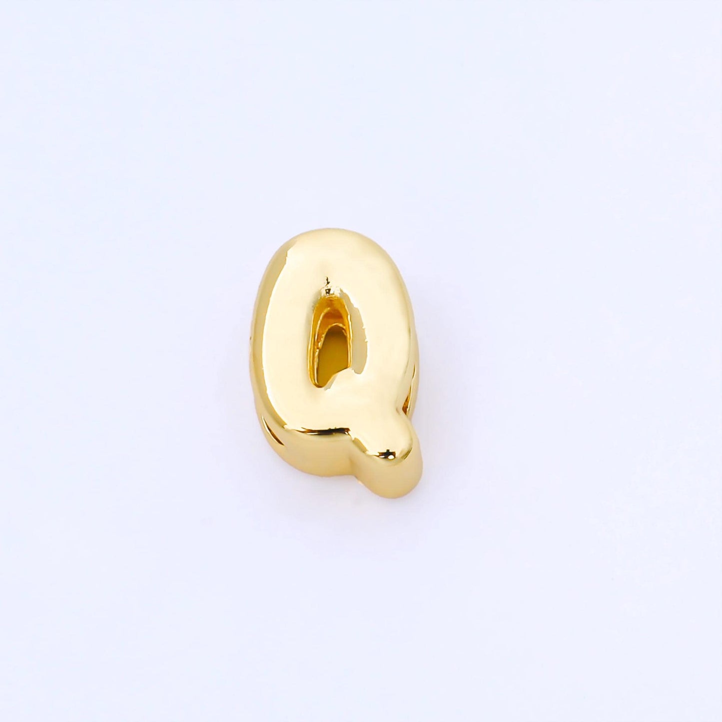 24K Gold Filled 15mm Personalized Chubby Bubble Initial Letter Alphabet Bead A~Z (select 26 Letter) Alphabet | AF079 - AF091