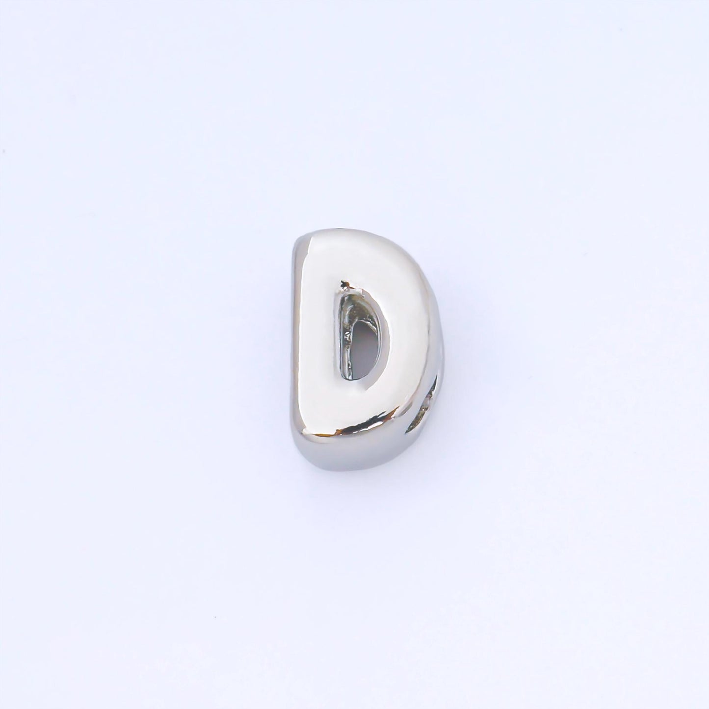 Silver 15mm Personalized Chubby Bubble Initial Letter Alphabet Bead A~Z (select 26 Letter) Alphabet | AF092 - AF104
