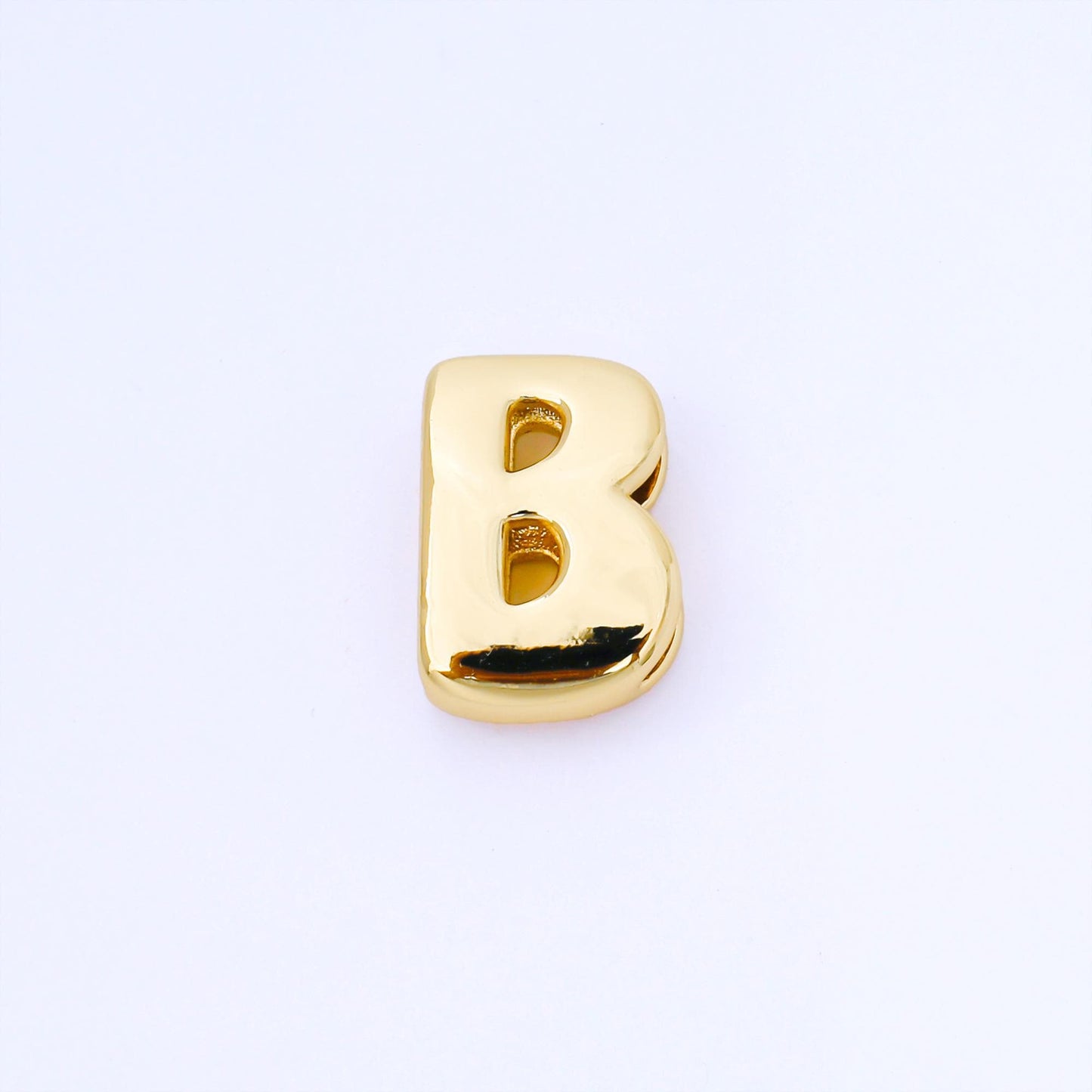 24K Gold Filled 20mm Personalized Cord Chubby Bubble Initial Letter Alphabet Bead A~Z (select 26 Letter) Alphabet | AF105 - AF117