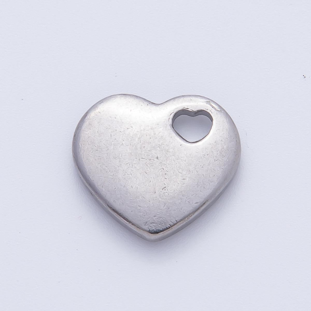 18K Gold Plated 16mm Heart-Shaped Open Loop Heart Beads | B290