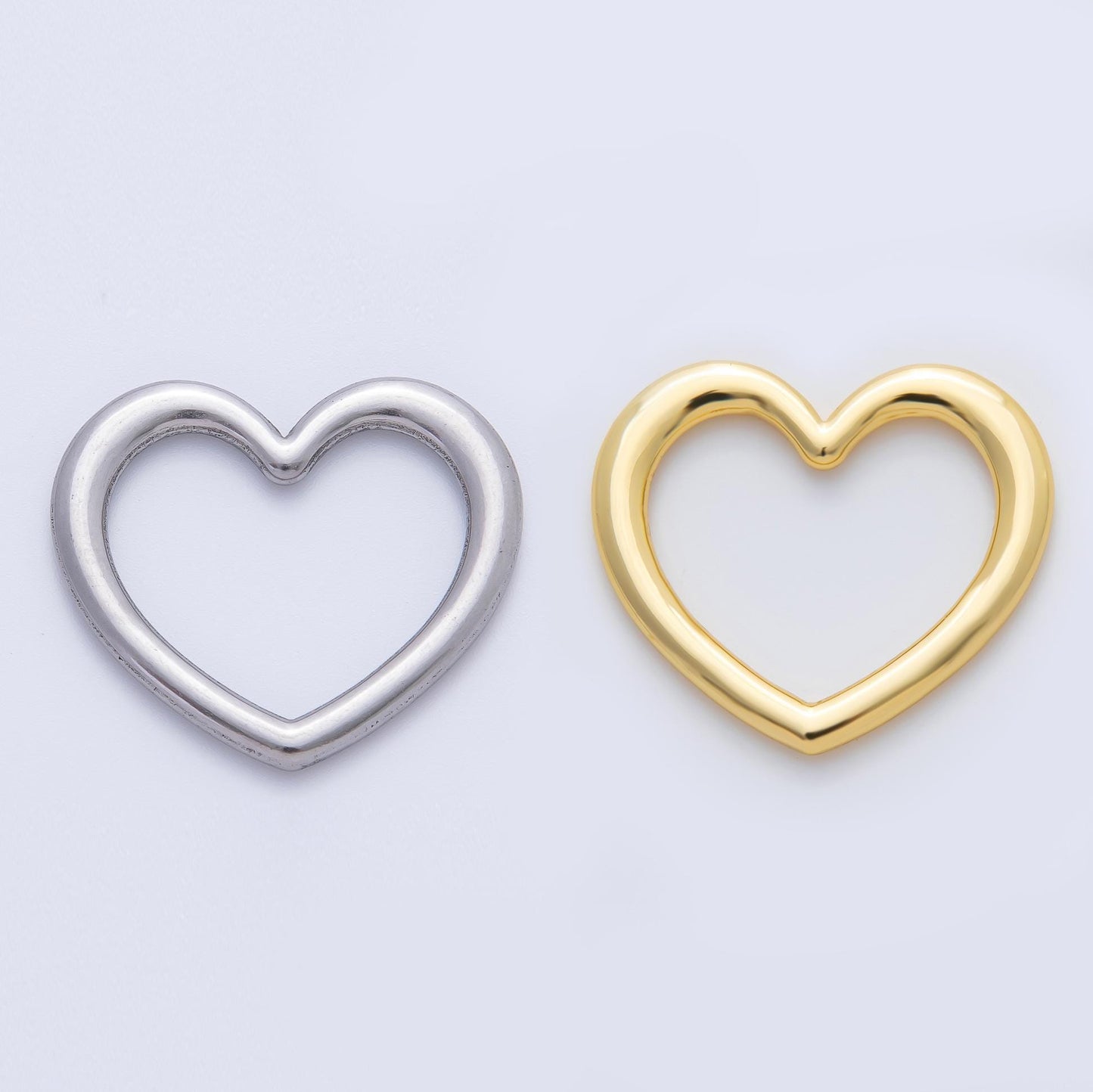 18K Gold Plated 29mm Open Minimalist Heart Finding in Gold & Silver | Z1429