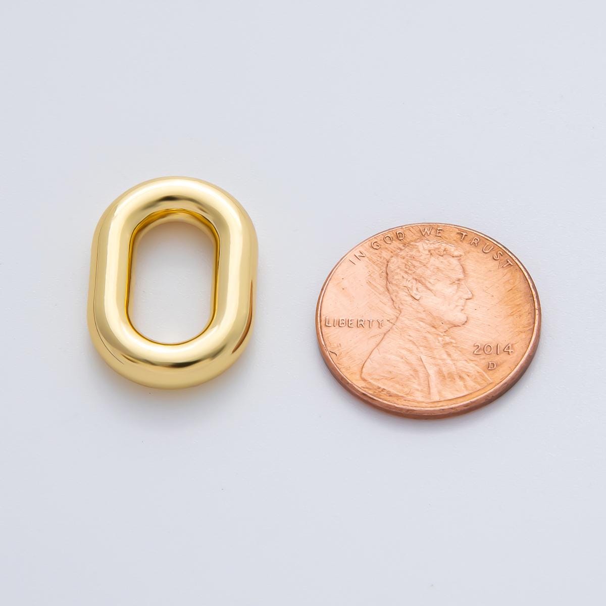 18K Gold Plated 20mm Open Thick Oval Finding in Gold & Silver | Z1430