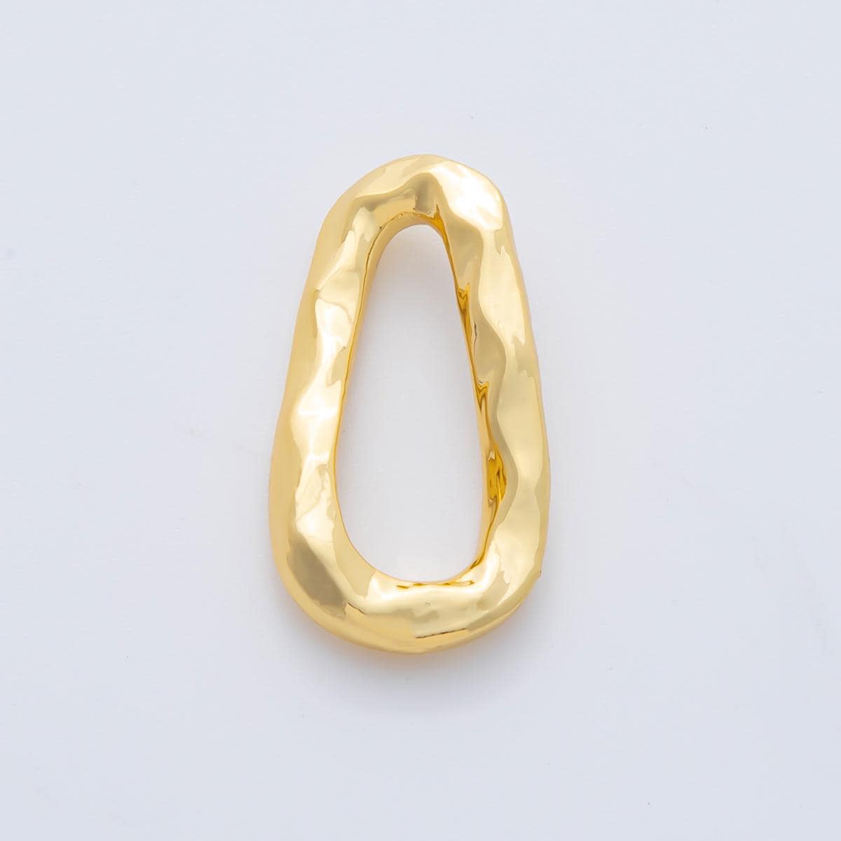 18K Gold Plated 26mm Geometrical Hammered Teardrop Finding in Gold & Silver | Z1431