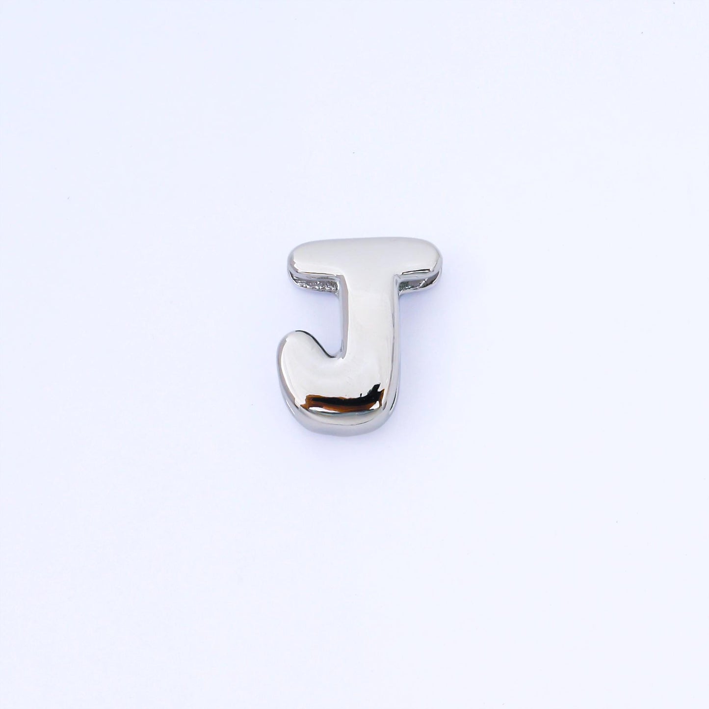 Silver 20mm Personalized Cord Chubby Bubble Initial Letter Alphabet Bead A~Z (select 26 Letter) Alphabet | AF118 - AF130