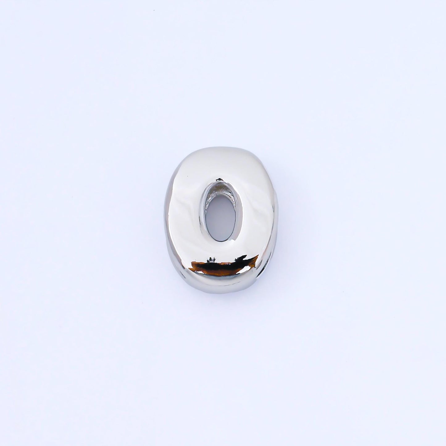 Silver 20mm Personalized Cord Chubby Bubble Initial Letter Alphabet Bead A~Z (select 26 Letter) Alphabet | AF118 - AF130