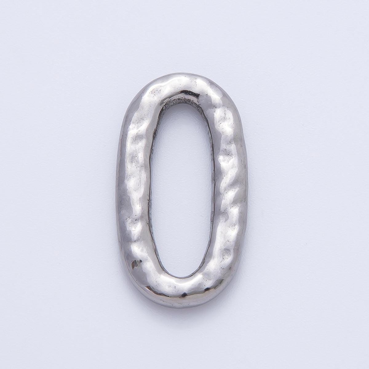 18K Gold Plated 26mm Hammered Long Oval Oblong Finding in Gold & Silver | Z1433