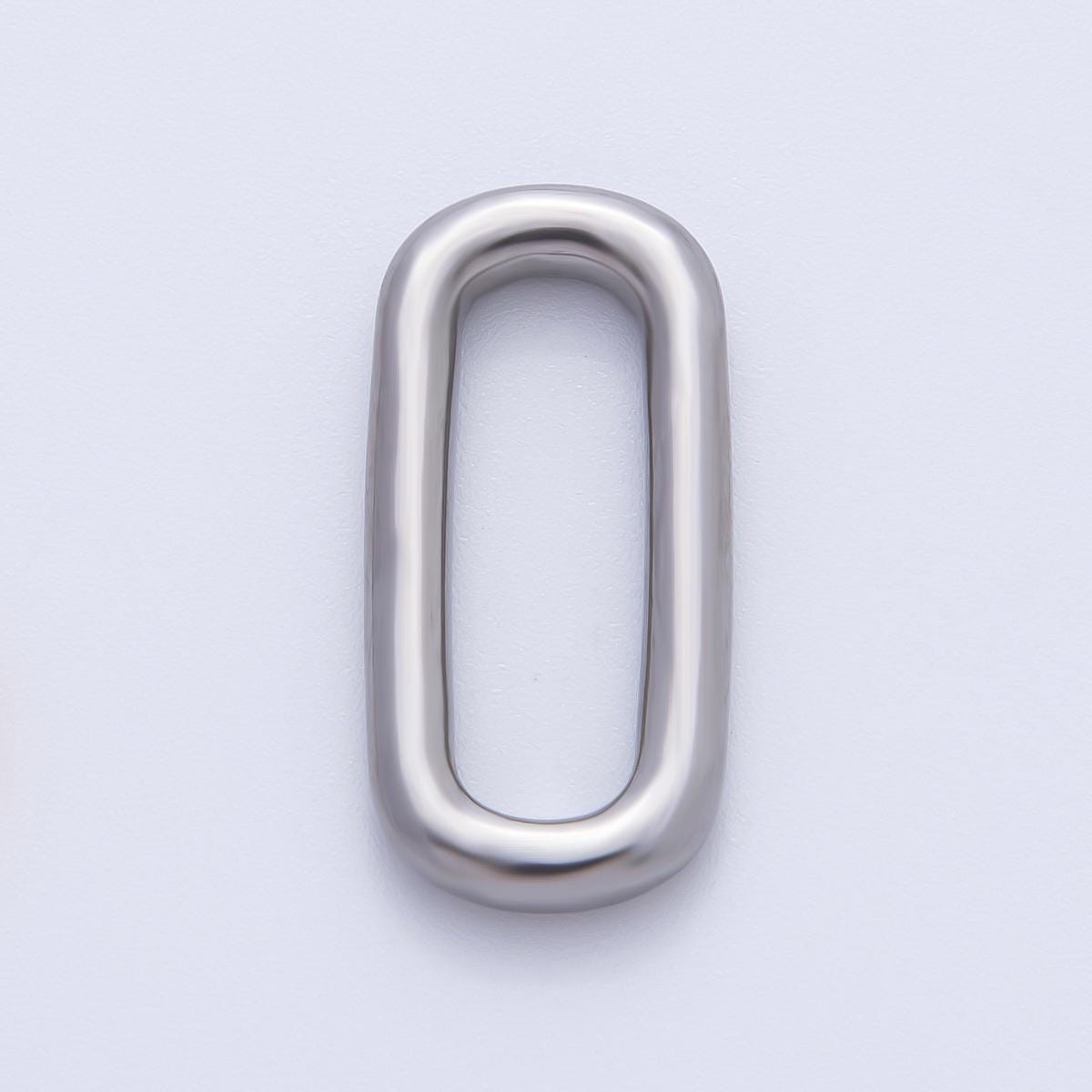 18K Gold Plated 26mm Polished Long Oblong Oval Finding in Gold & Silver | Z1434