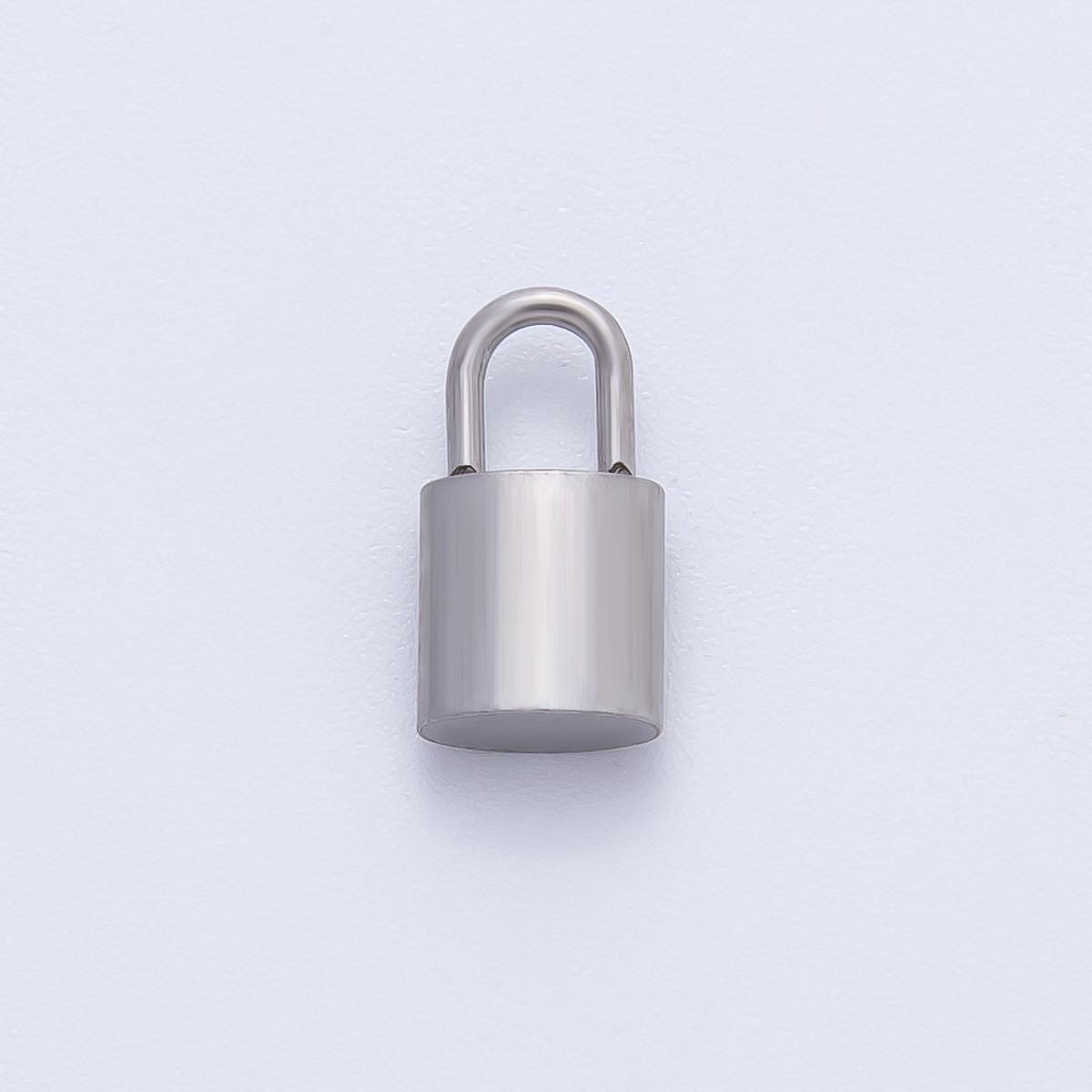 18K Gold Plated 11mm Dainty Tube Padlock Finding in Gold & Silver | Z1436