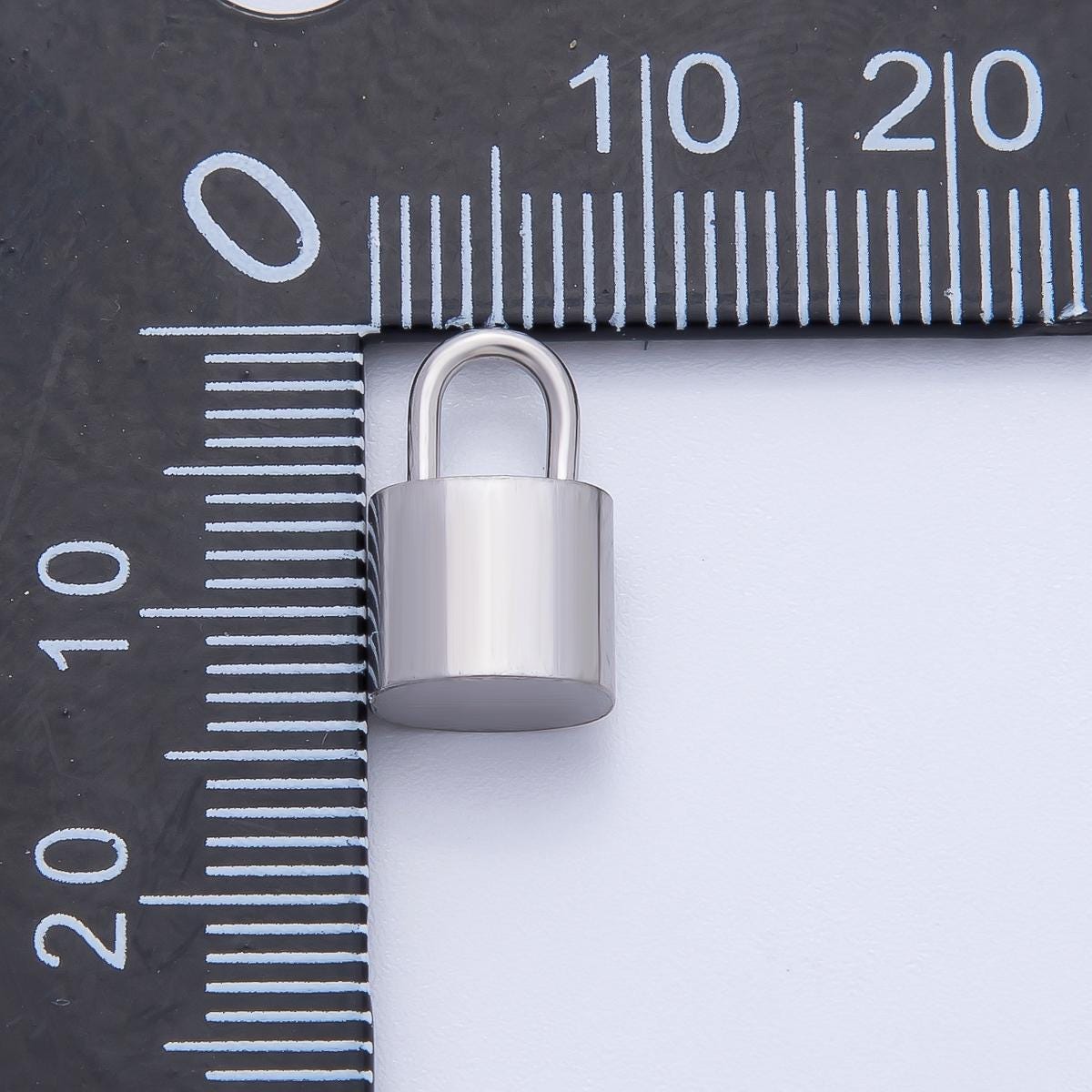 18K Gold Plated 13mm Thick Tube Padlock Finding in Gold & Silver | Z1437
