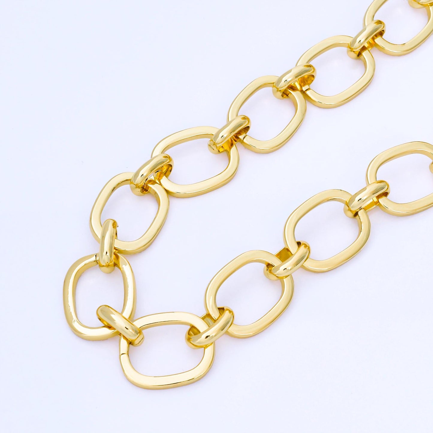 24K Gold Filled 20mm Minimalist Cable Unfinished Chain by Yard Jewelry making and supply Necklace Findings wholesale | Roll-1750