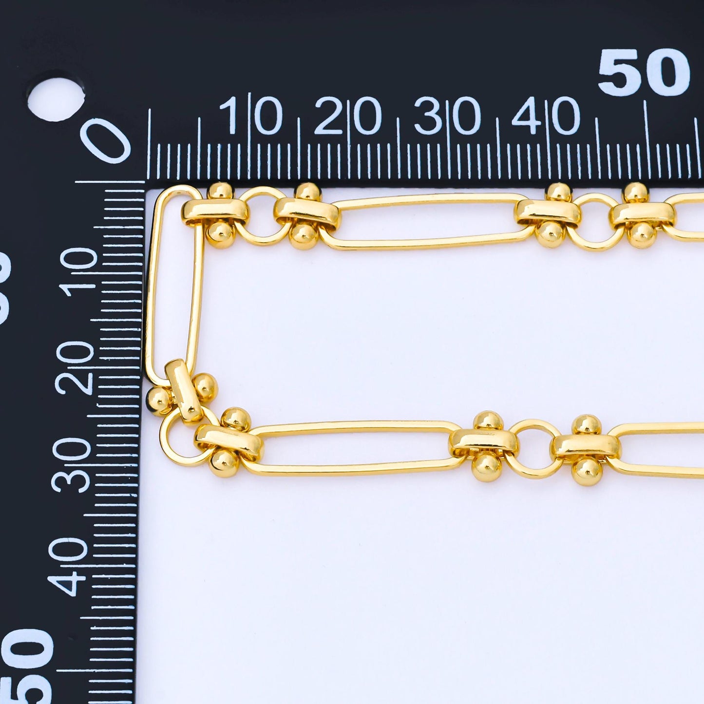 24K Gold Filled 6mm Bead Paperclip Unfinished Chain by Yard Jewelry making and supply Necklace Findings wholesale | Roll-1995