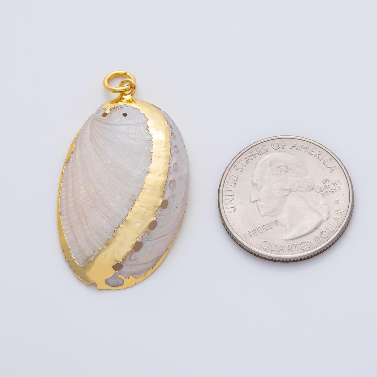 37mm Big Chunky Shell Pearl Charm | AF1407