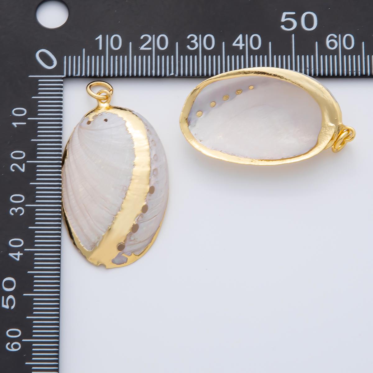 37mm Big Chunky Shell Pearl Charm | AF1407