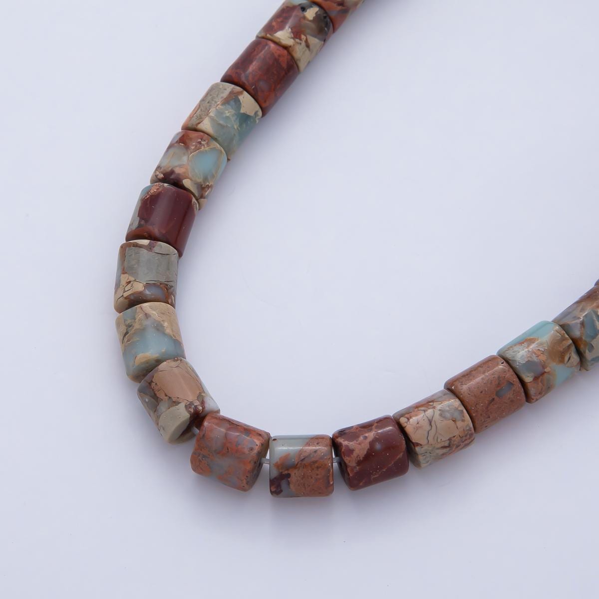 8.2mm Amazonite Natural Gemstone Tube Bead Strand Finding Earthly Polished Stone for Boho Jewelry Making DIY Supply | WA-3850