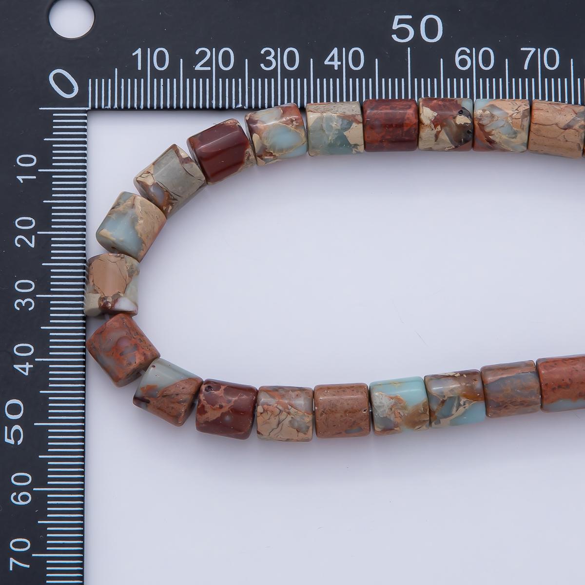 8.2mm Amazonite Natural Gemstone Tube Bead Strand Finding Earthly Polished Stone for Boho Jewelry Making DIY Supply | WA-3850