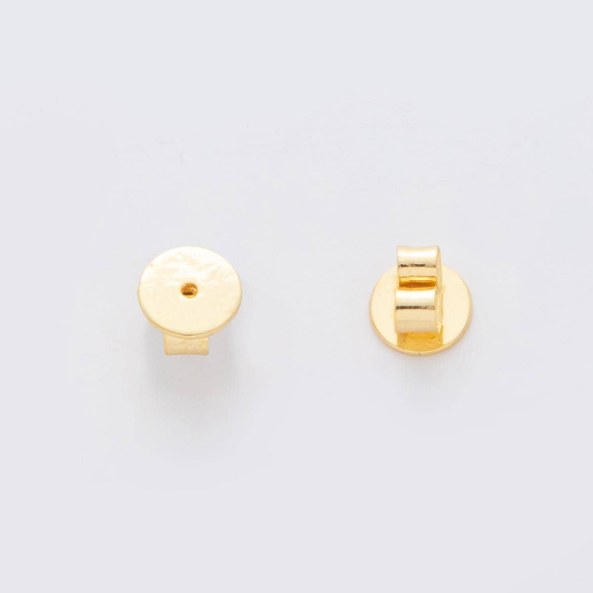 18K Gold Filled 6.4mm Minimalist Round Friction Earring Backs Set Findings | Z1390