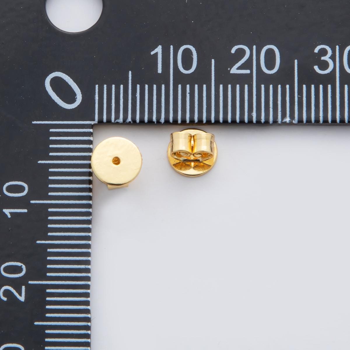 18K Gold Filled 6.4mm Minimalist Round Friction Earring Backs Set Findings | Z1390