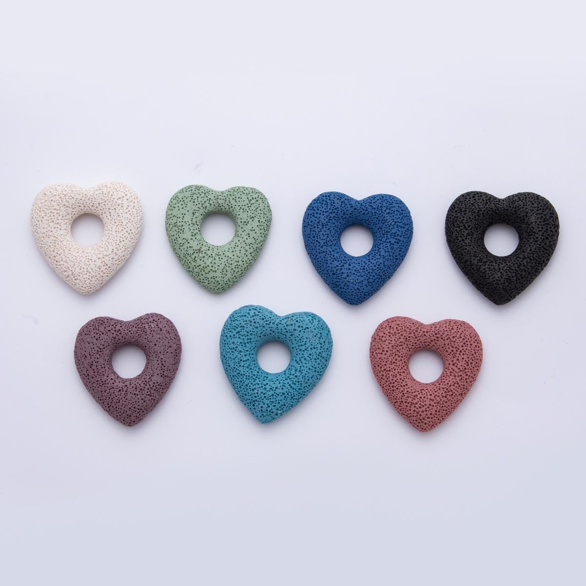 53MM Big Lava Stone Heart Natural Stone Charm for Necklace Jewelry Making Supply Textured Lava Stone Heart Volcanic Rock Charm | Z1470
