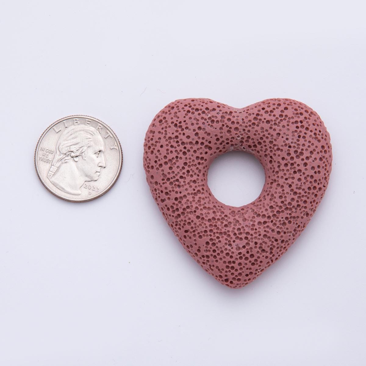 53MM Big Lava Stone Heart Natural Stone Charm for Necklace Jewelry Making Supply Textured Lava Stone Heart Volcanic Rock Charm | Z1470