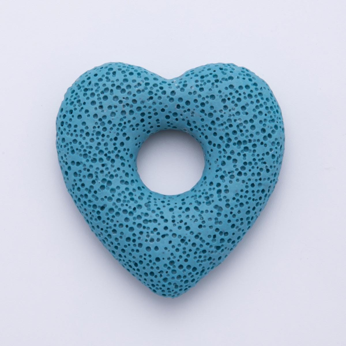 53MM Big Lava Stone Heart Natural Stone Charm for Necklace Jewelry Making Supply Textured Lava Stone Heart Volcanic Rock Charm | Z1470