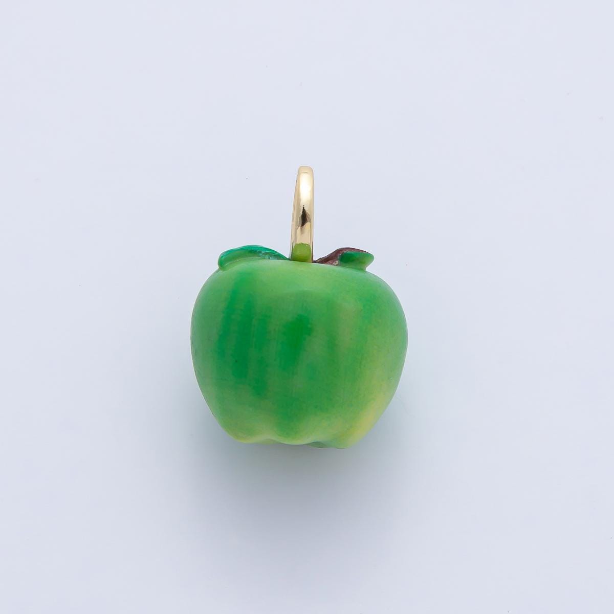 18K Gold Filled 16mm Green, Orange, Red Ceramic Apple Fruit Charm Sweet Bracelet Fruit Jewelry 3D Apple Charm Teacher Appreciation | AF1439