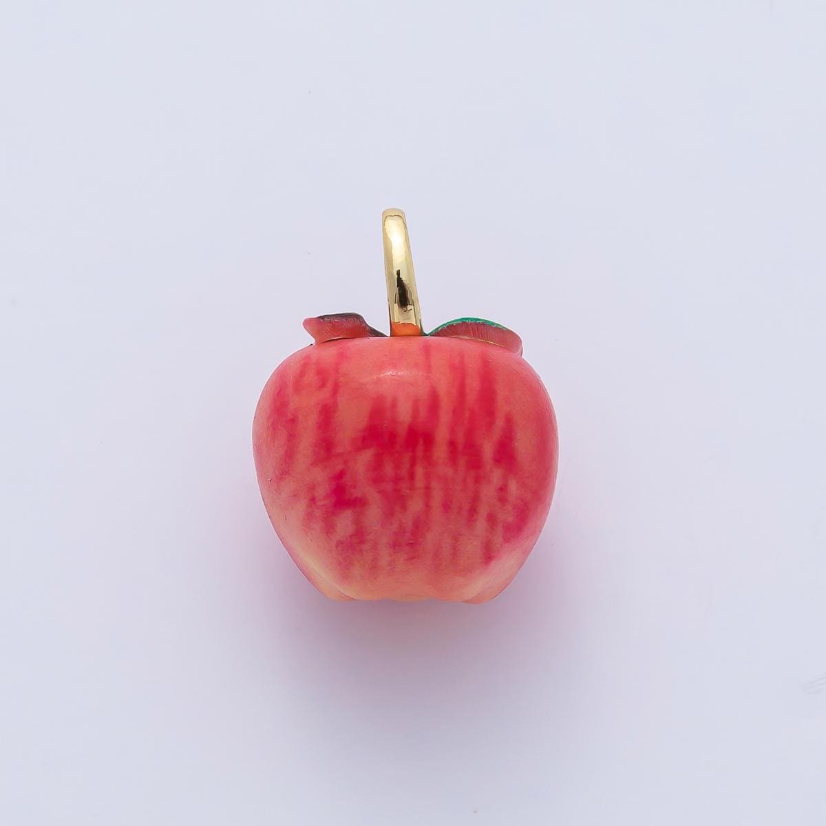 18K Gold Filled 16mm Green, Orange, Red Ceramic Apple Fruit Charm Sweet Bracelet Fruit Jewelry 3D Apple Charm Teacher Appreciation | AF1439
