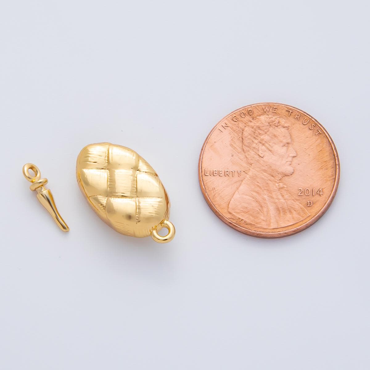 18K Gold Filled 20mm Quilted Box Clasps Closure Finding in Gold & Silver Jewelry Design Connector for Chain Bag Necklace Bracelet | Z1453