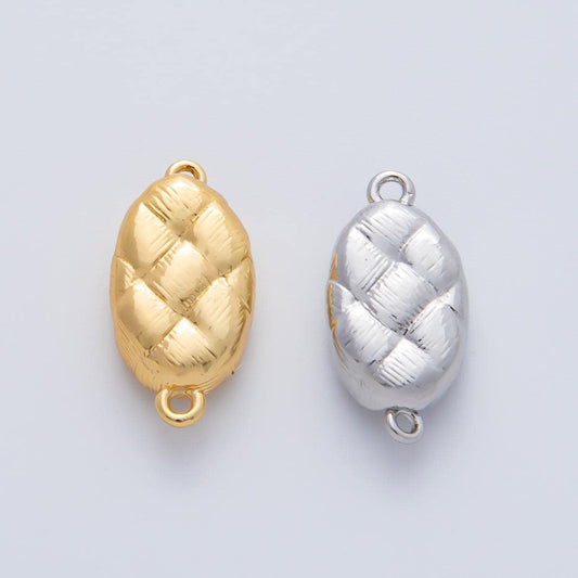 18K Gold Filled 20mm Quilted Box Clasps Closure Finding in Gold & Silver Jewelry Design Connector for Chain Bag Necklace Bracelet | Z1453