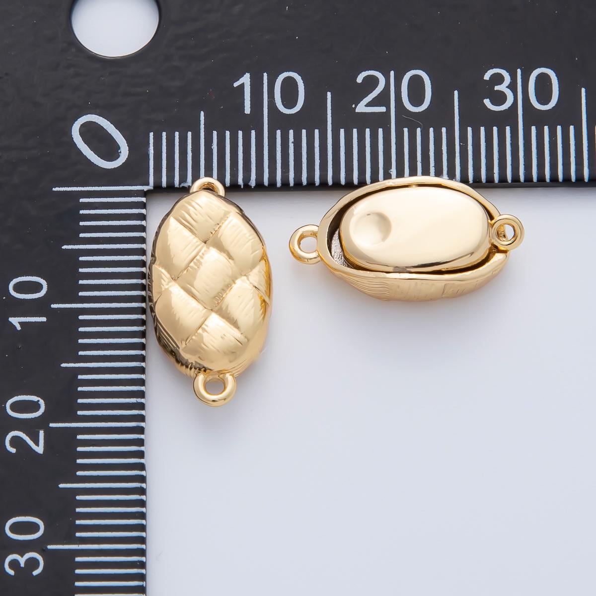 18K Gold Filled 20mm Quilted Box Clasps Closure Finding in Gold & Silver Jewelry Design Connector for Chain Bag Necklace Bracelet | Z1453