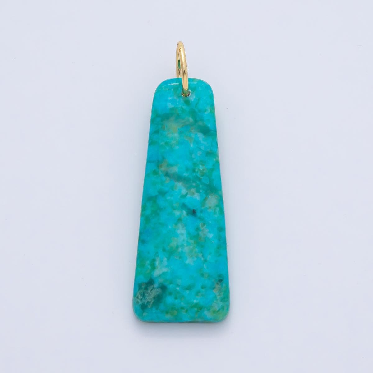 18k Natural Stone Trapezoid Dyed Turquoise Gemstone Charm DIY Boho Jewelry Making Supplies | AF1495