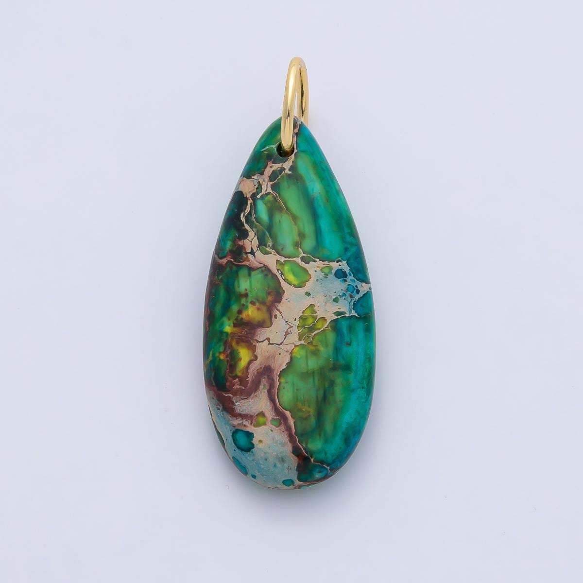 18k Natural Stone Teardrop Dyed Turquoise Gemstone Charms DIY Boho Jewelry Making Supplies | AF1497