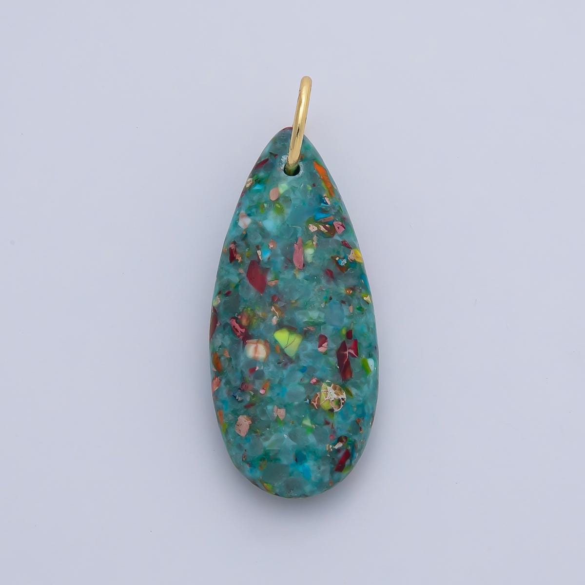 18k Natural Stone Teardrop Dyed Turquoise Gemstone Charms DIY Boho Jewelry Making Supplies | AF1497