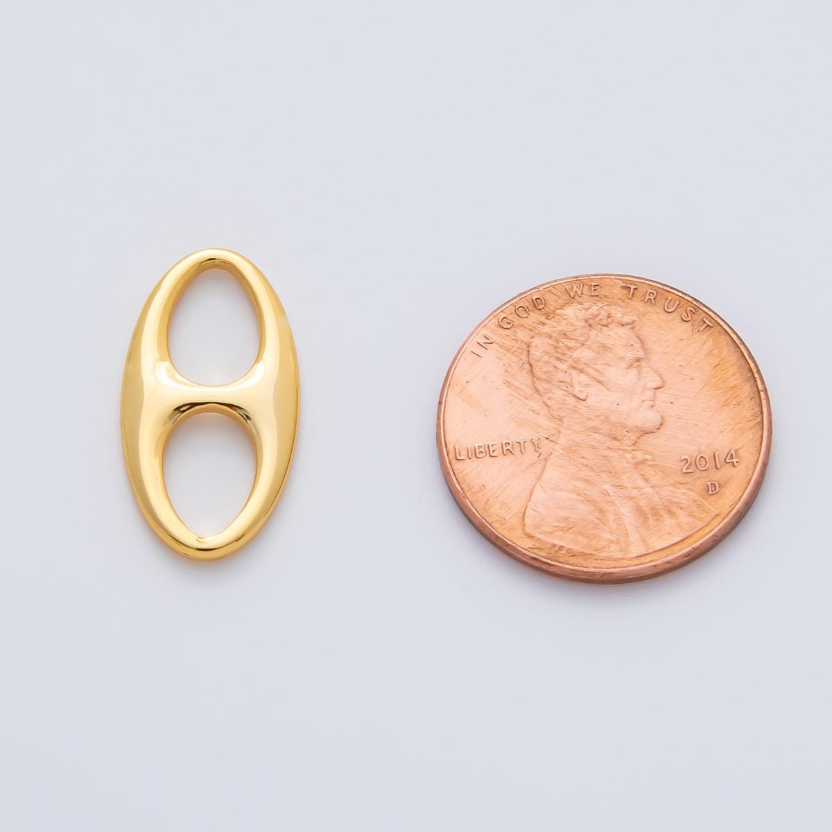 18K Gold Filled 19.1mm Polished Oval Mariner Anchor Link Connector Finding DIY Jewelry Supply Necklace & Bracelet Design | Z1603