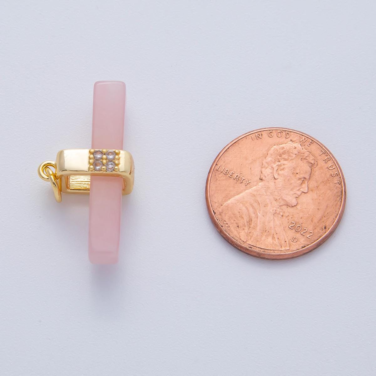 18K Gold Filled 26mm Agate, Aventurine, Rose Quartz, & Tiger Stone Natural Gemstone Bar Charm Bracelet Necklace DIY Jewelry Making | AF1457