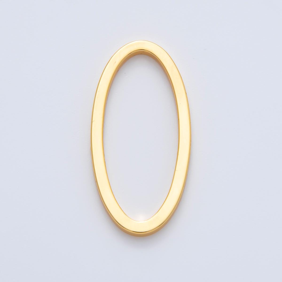 18K Gold Filled 27.9mm Minimalist Oval Link Connector Open Bezel Geometric Hoop Findings for Custom Jewelry | Z1604