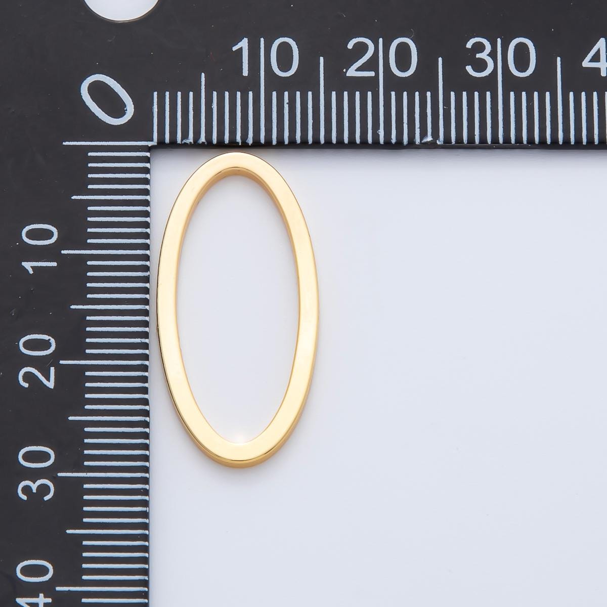 18K Gold Filled 27.9mm Minimalist Oval Link Connector Open Bezel Geometric Hoop Findings for Custom Jewelry | Z1604