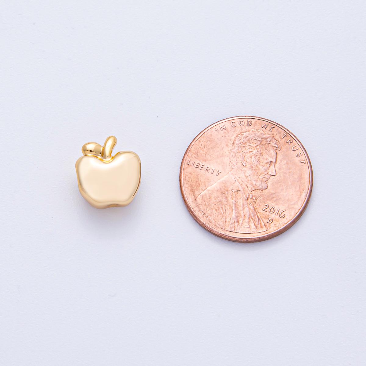 18K Gold Filled 10.2mm x 9.2mm Dainty Apple Bead Spacer| B-525